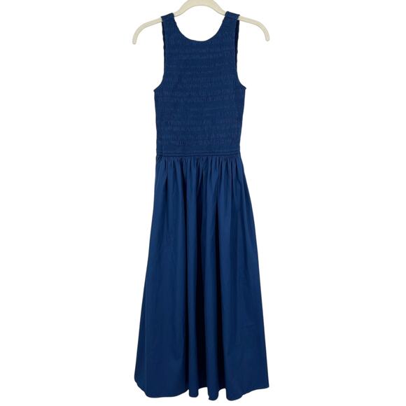 Madewell The Petite Melody Scoopback Smocked Midi Dress Blue PXS NWT Clean Girl - Picture 6 of 11